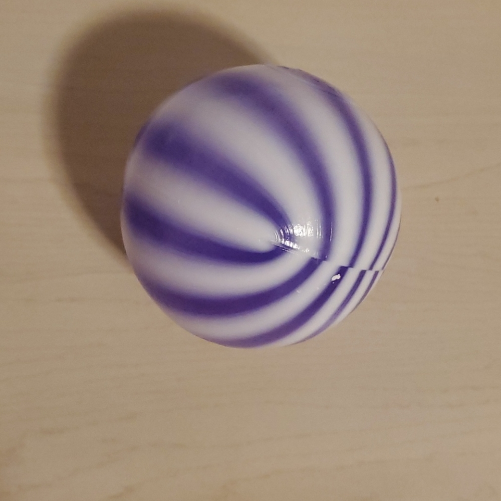 Small, Round, Purple and White Striped Ball